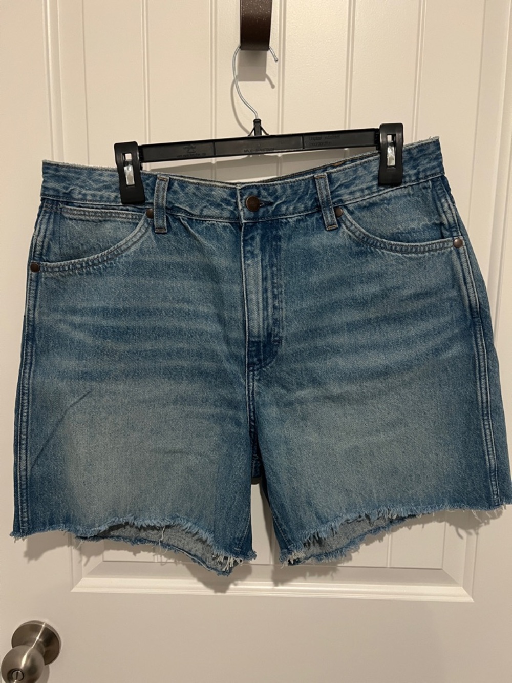 Wrangler High-Rise Denim Women’s Shorts in Light Blue